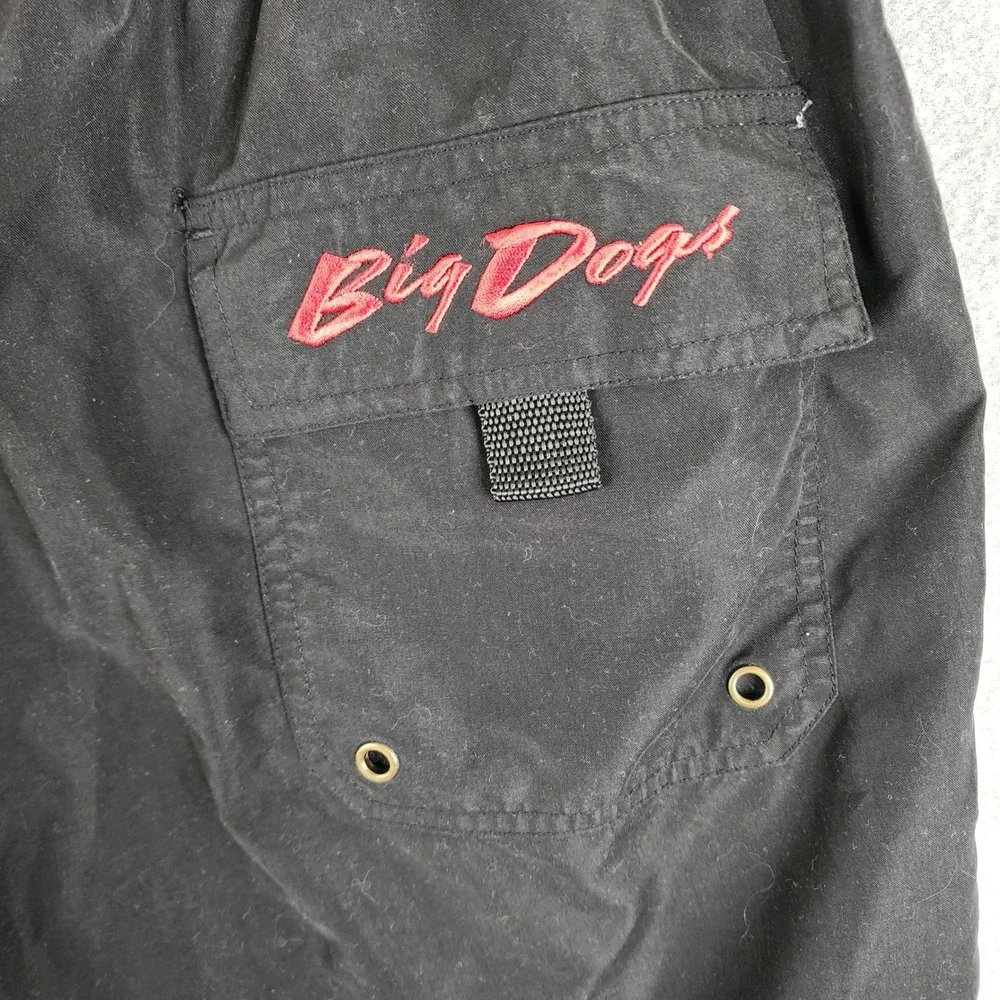 Big Dogs Black Red Striped Swim Trunks XL Mesh Lined Board‎ Shorts Drawstring XL
